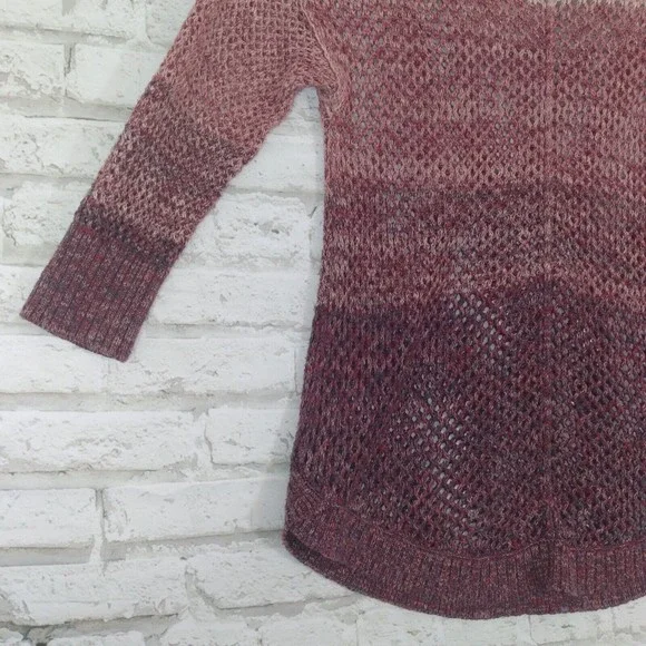 Maurices Womens Sweater Small Purple Open Knit Ombre Pullover - Picture 2 of 8